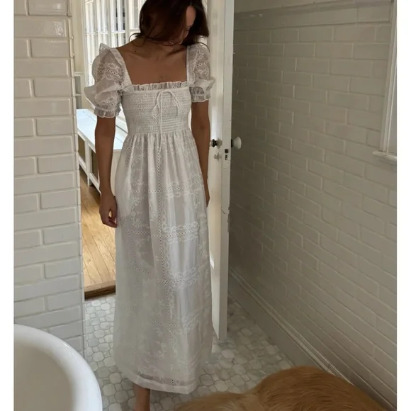 Hill house home Scarlett nap dress in white patchwork organza! NWOT - Picture 1 of 5